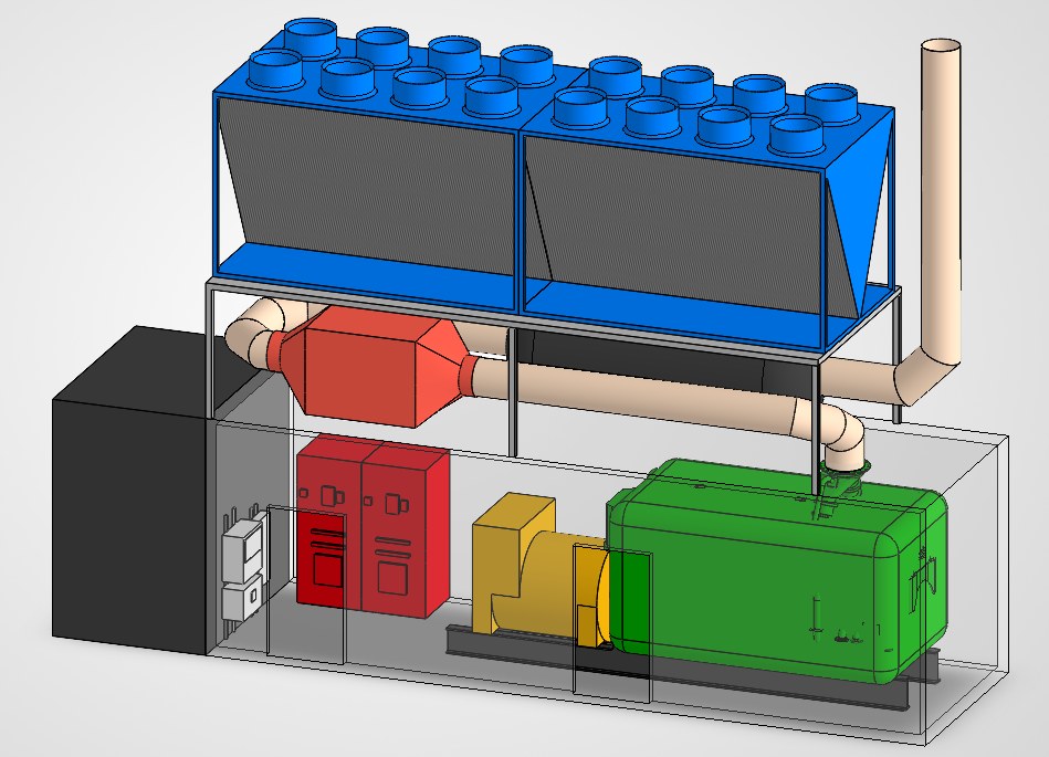 Conceptual rendering of the side-tank package configuration